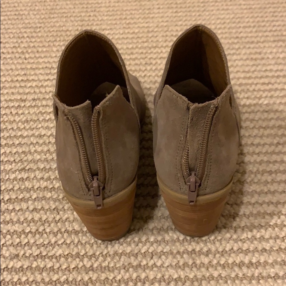 Tan Open Toed Block Heel Booties - image 3